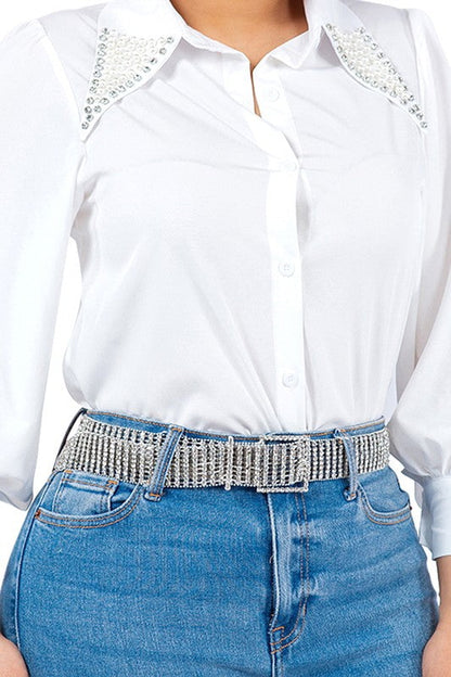 Pearl Collared Button Down Shirt