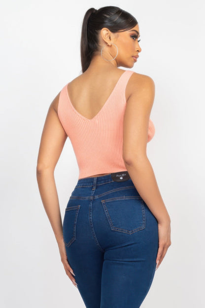 Crop Tank Top & Cardigan Sweater Set