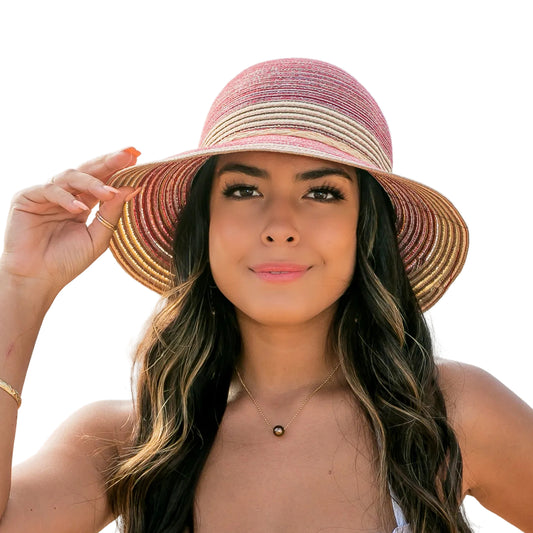 Multi-Stripe Bow Accent Sunhat