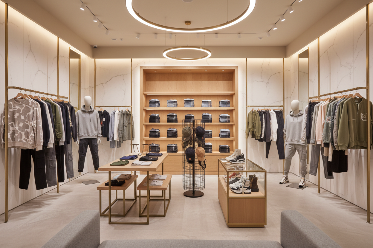 Luxe casual boutique with urban clothing