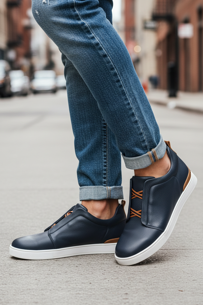 Navy Loafers Close-up
