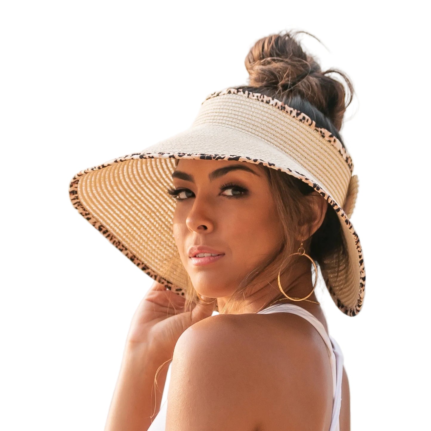 Leopard Trim Foldable Bow Visors